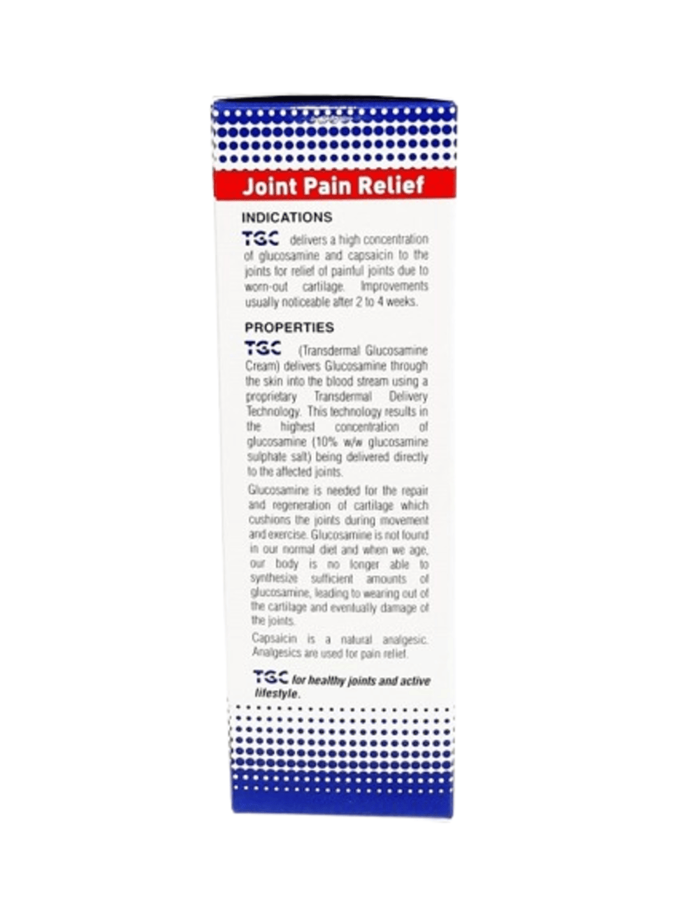 LYNK TGC TRANSDERMAL GLUCOSAMINE & CAPSAICIN CREAM 45g - Image 3