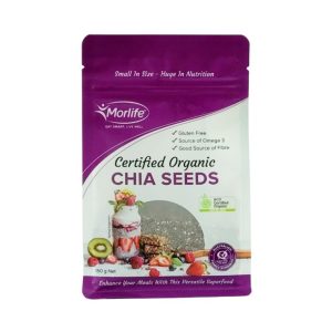 MORLIFE CERTIFIED ORGANIC CHIA SEEDS 150g