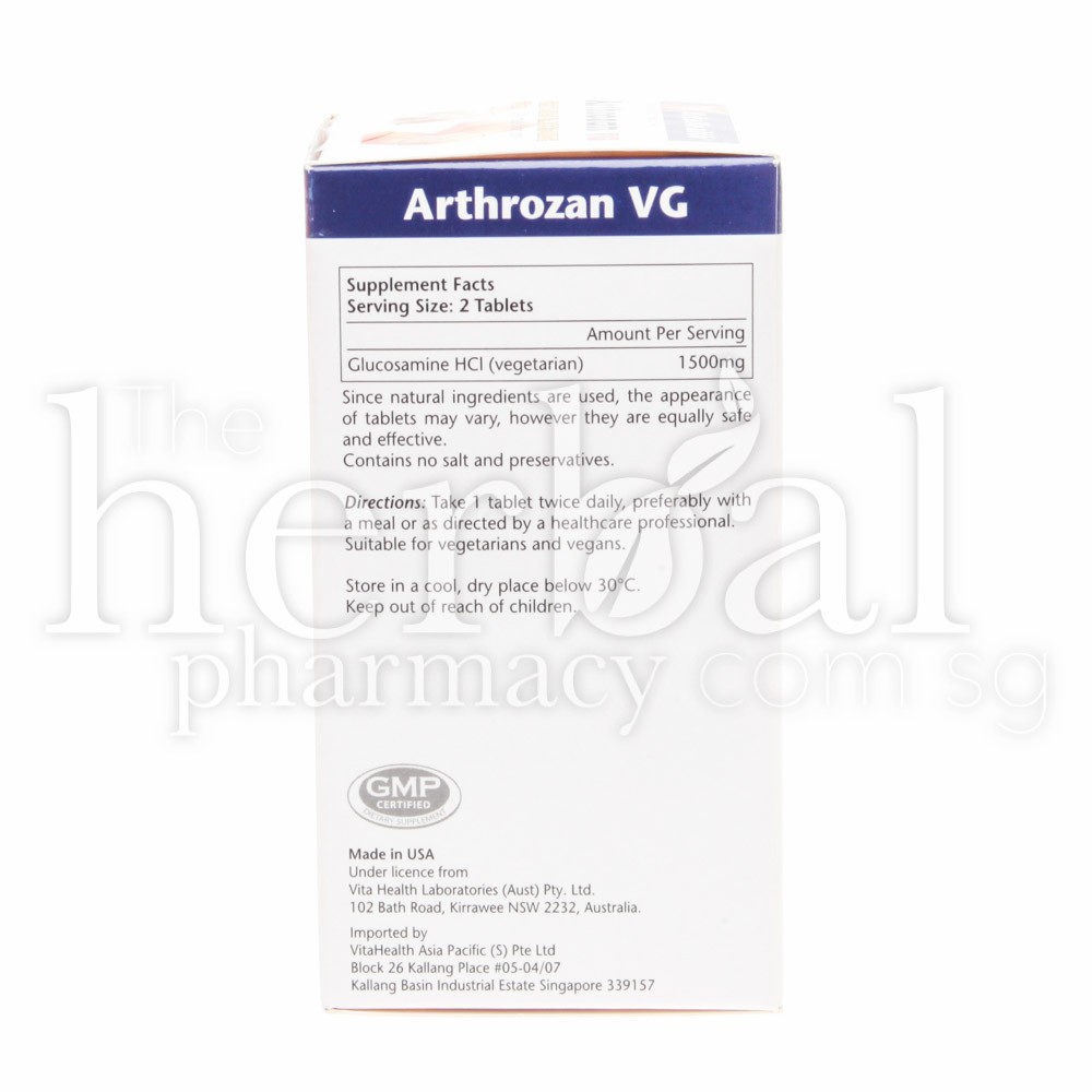 VITAHEALTH ARTHROZAN VEGETARIAN GLUCOSAMINE 750mg TABLETS 60