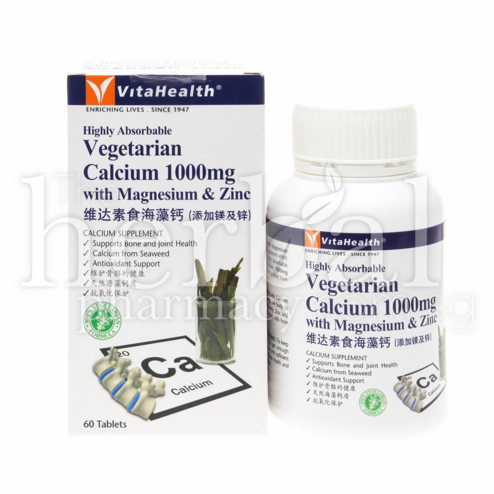 VITAHEALTH VEGETARIAN CALCIUM 1000mg TABLETS 60'S