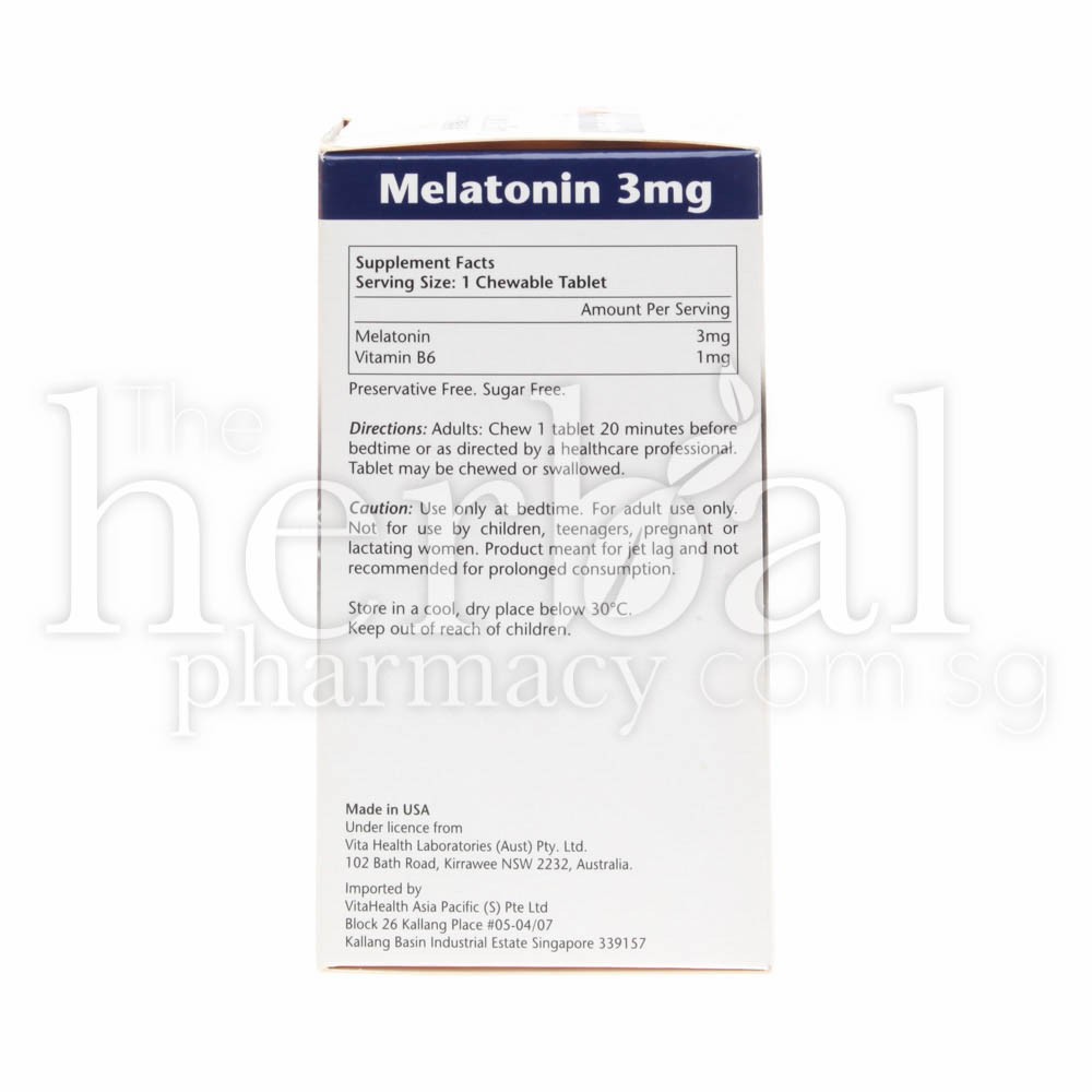 VITAHEALTH MELATONIN 3mg TABLETS 60'S