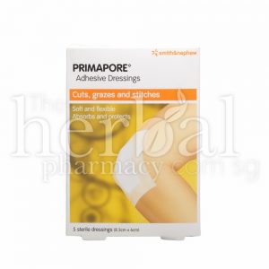 SMITH & NEPHEW PRIMAPORE ADHESIVE DRESSING 5's (8.3CM X 6CM)