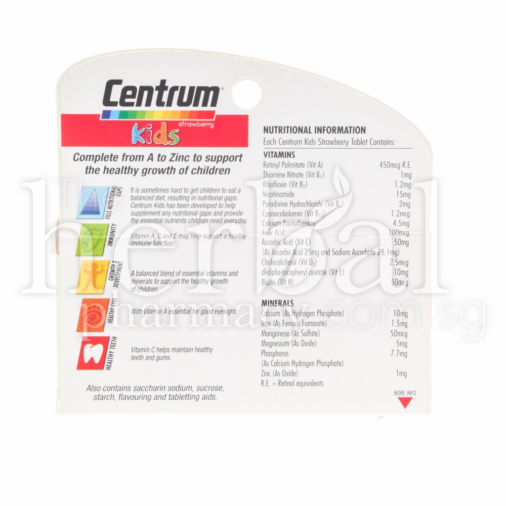 PFIZER CENTRUM KIDS TABLETS 60