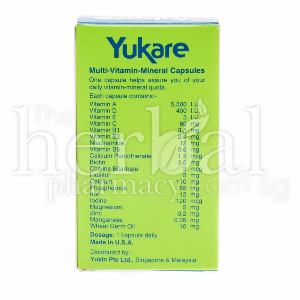 YUKARE MULTI- VITAMIN MINERAL CAPSULES 50