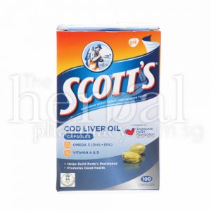 Scott's Pure Cod Liver Oil 100 Capsules