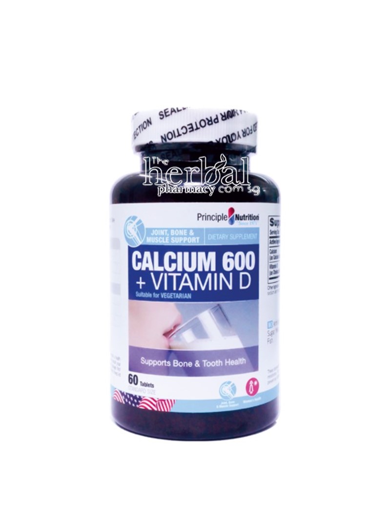 Principle Nutrition Calcium 600 + Vitamin D 60s