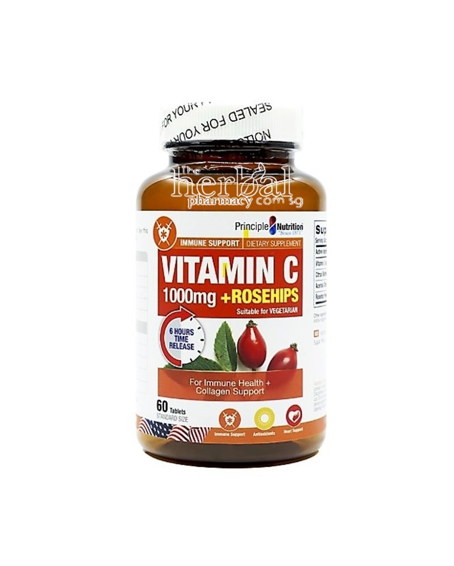 Principle Nutrition Vitamin C 1000mg + Rosehips – Time Release 60s