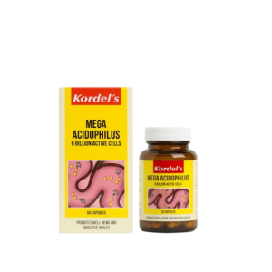 KORDEL’S MEGA ACIDOPHILUS 6 BILLION ACTIVE CELLS 50 CAPSULES X 2