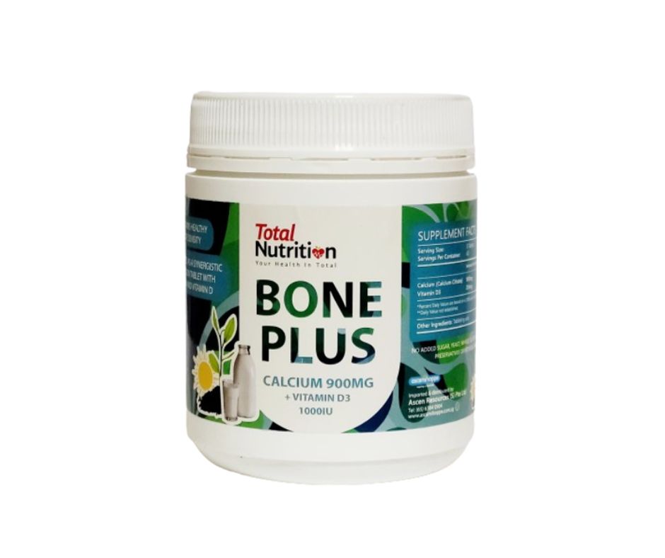 Total Nutrition Bone Plus Calcium 900mg + Vitamin D3 1000IU 180Tablets